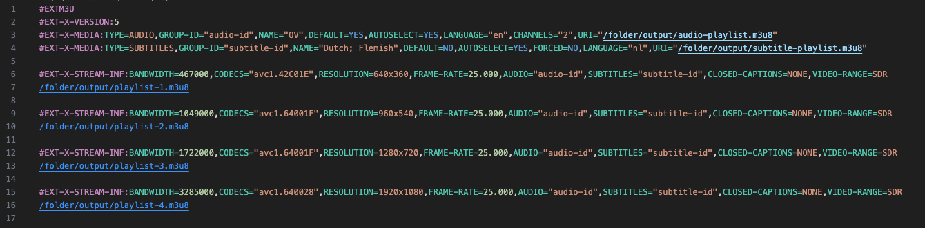 HLS manifest example